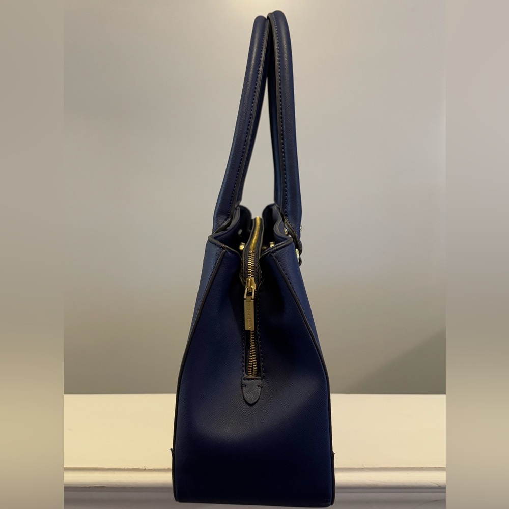 Anne Klein “Black New Recruits” blue Large Structured Satchel Women Handbag - Picture 4 of 10